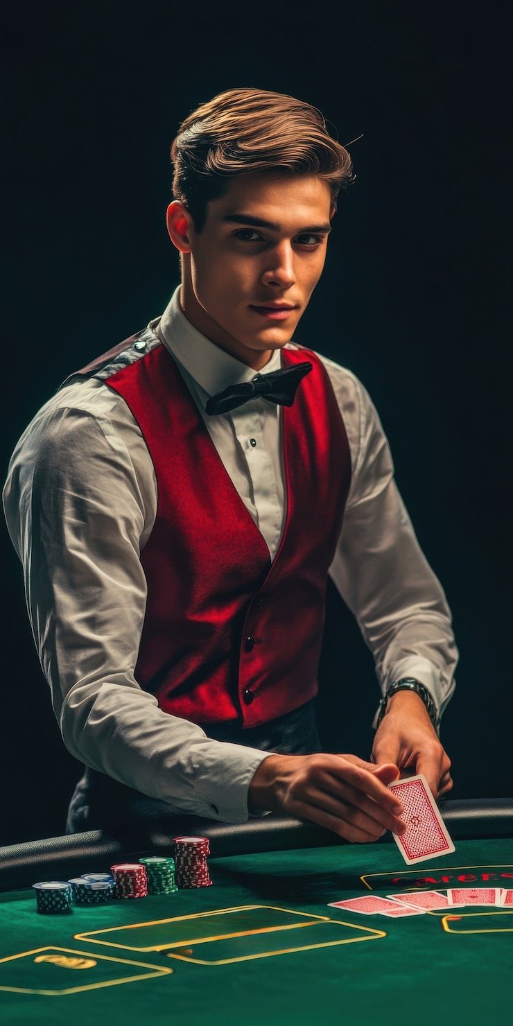 gasper mobile app interface showing live blackjack table with bet slip on screen